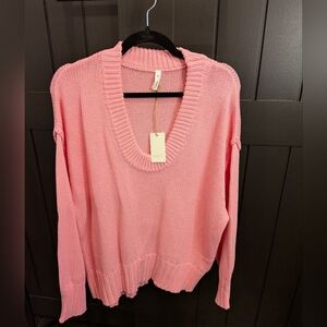 Wishlist Pink V-Neck Sweater
